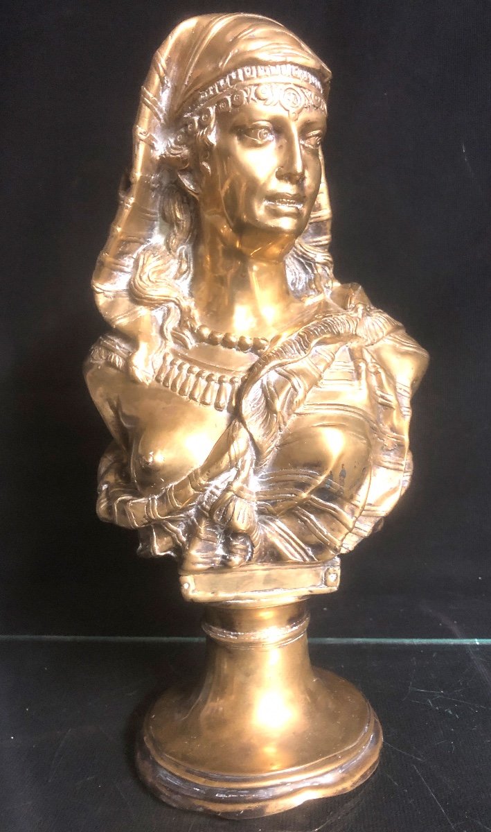 Buste en Bronze de femme orientaliste fin XIXe d’après Johannes BOESE 1856-1917 oriental arabe-photo-4