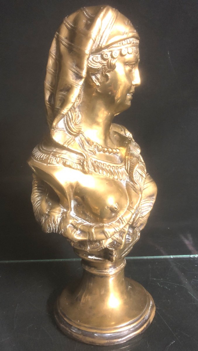 Buste en Bronze de femme orientaliste fin XIXe d’après Johannes BOESE 1856-1917 oriental arabe-photo-3