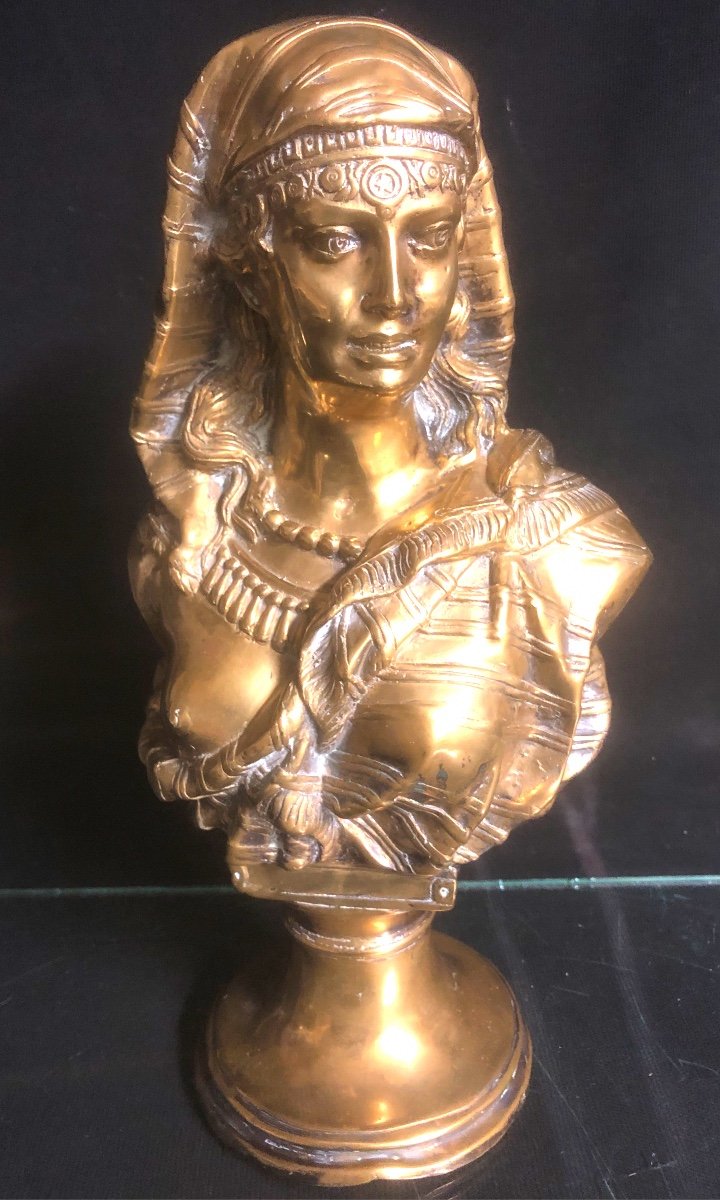 Buste en Bronze de femme orientaliste fin XIXe d’après Johannes BOESE 1856-1917 oriental arabe