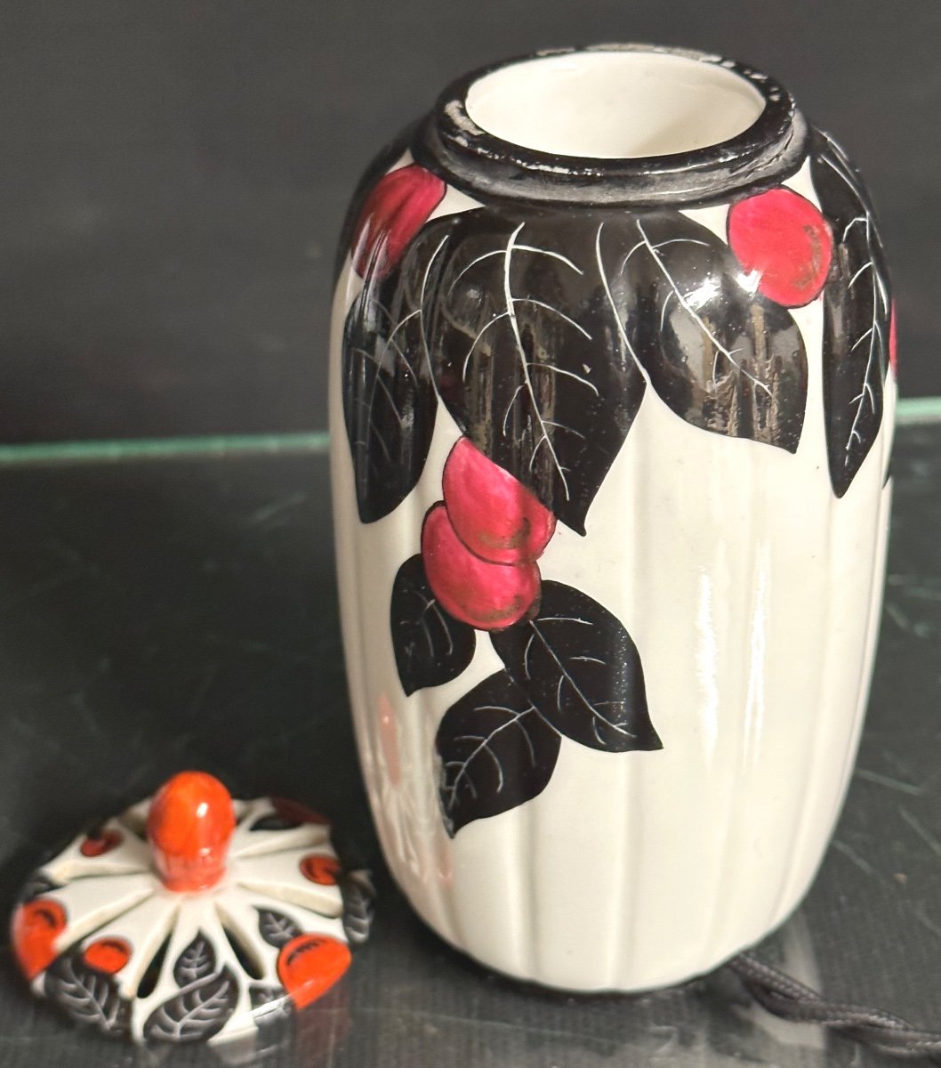 ROBJ RARE veilleuse brûle parfum en porcelaine signée et en tres bon état -photo-3