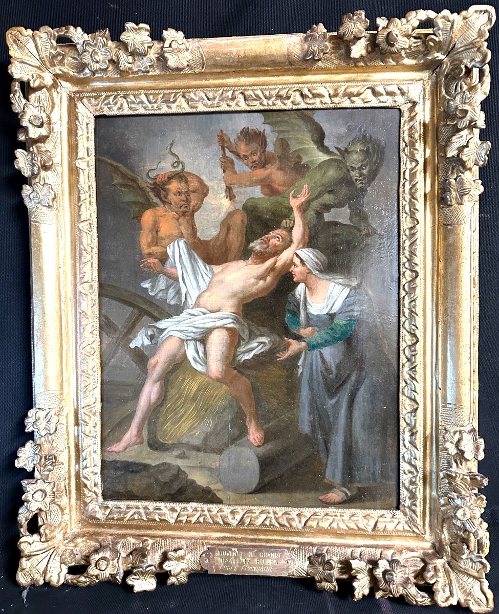 Jean Jouvenet 1644-1717 Attributed Temptation Oil On Oak Panel Demon Devil