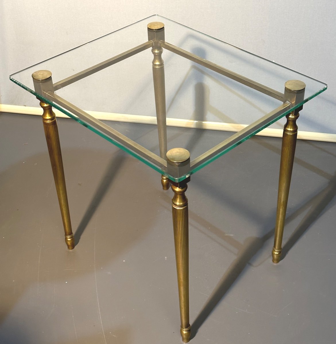 Baguès In Taste  Side Table / Sofa End In Bronze And Glass 1940-photo-4