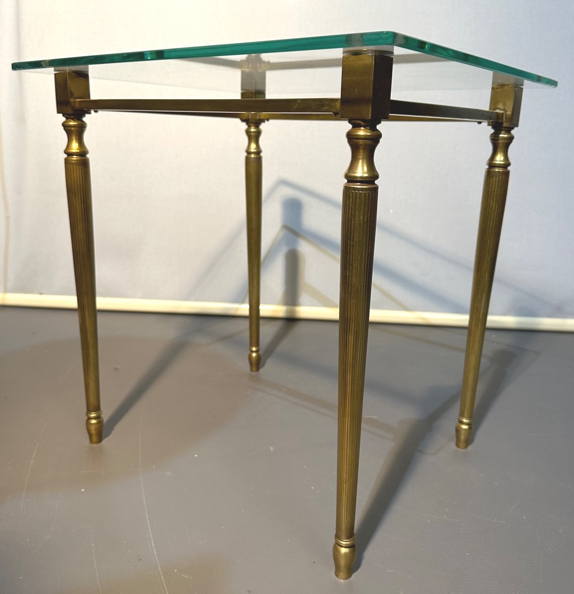 Baguès In Taste  Side Table / Sofa End In Bronze And Glass 1940-photo-3