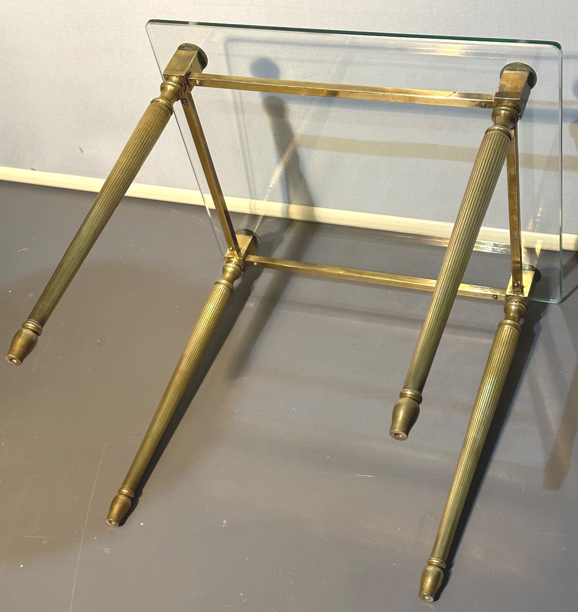 Baguès In Taste  Side Table / Sofa End In Bronze And Glass 1940-photo-4