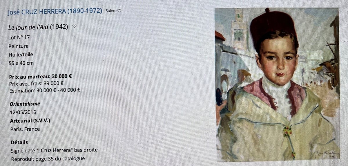 José Cruz Herrera 1890-1972 Large Oil Young Boy /1-photo-3