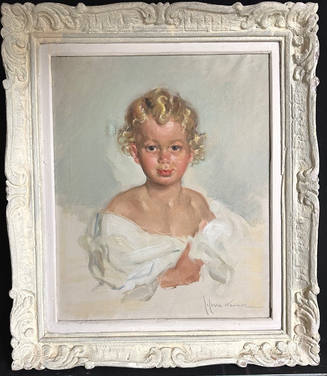José Cruz Herrera 1890-1972 Large Oil Young Boy /1-photo-7