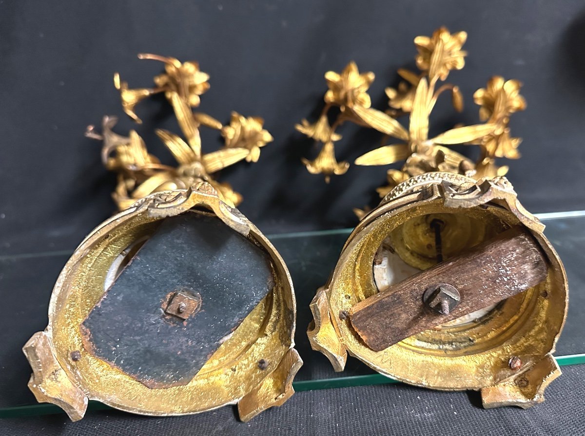 Pair Of Nineteenth Candelabra With Cherubs With 4 Lights Candlesticks Putti Angels-photo-5