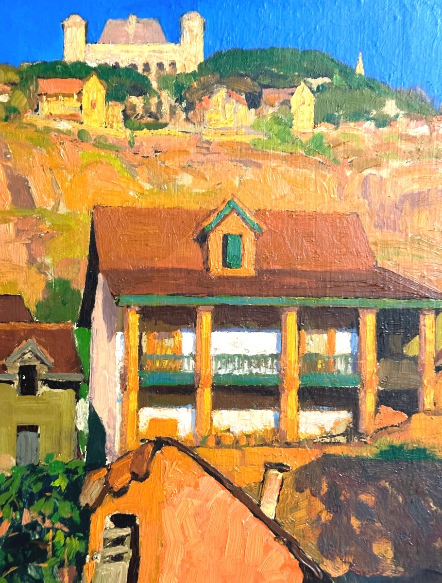 Paul Bleger Switzerland 1889-1981 Oil The Red Houses In Madagascar Rare-photo-1