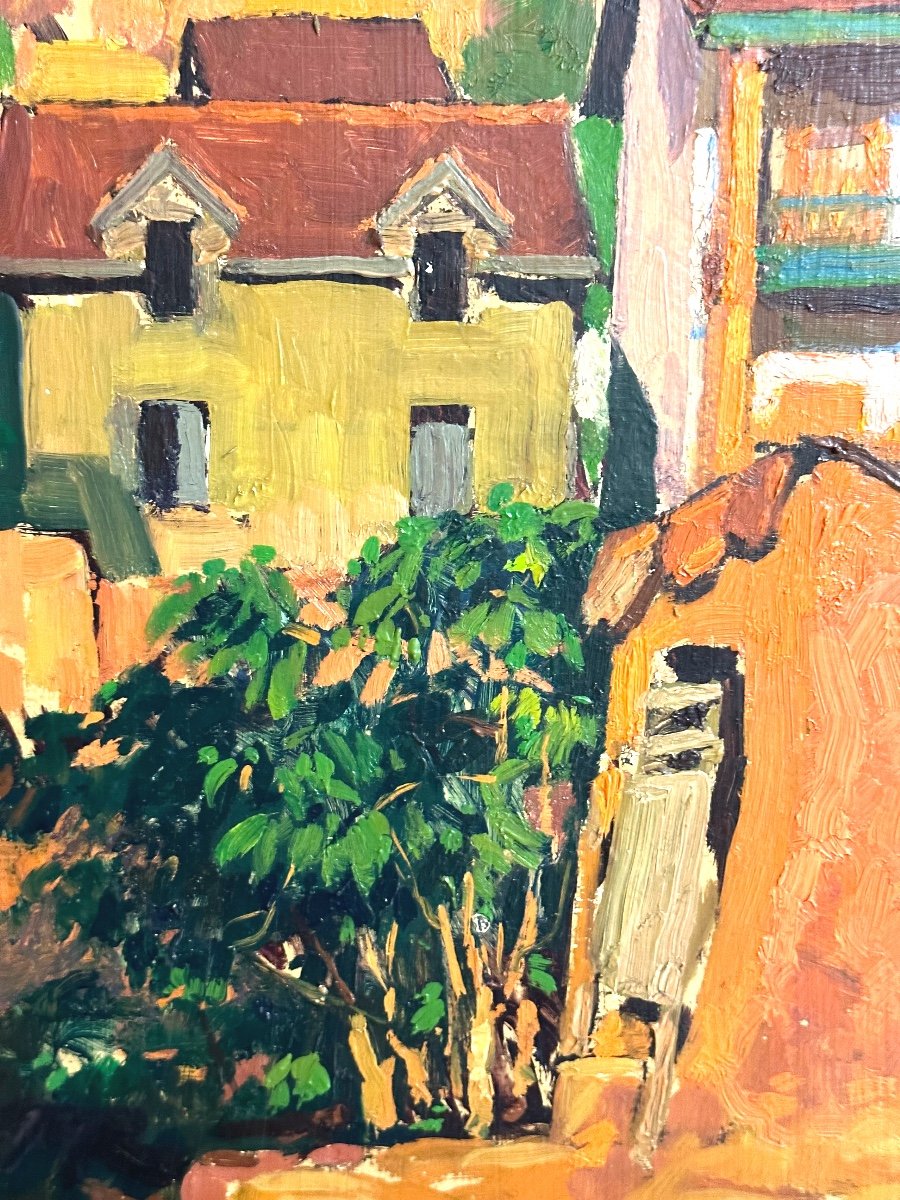 Paul Bleger Switzerland 1889-1981 Oil The Red Houses In Madagascar Rare-photo-2