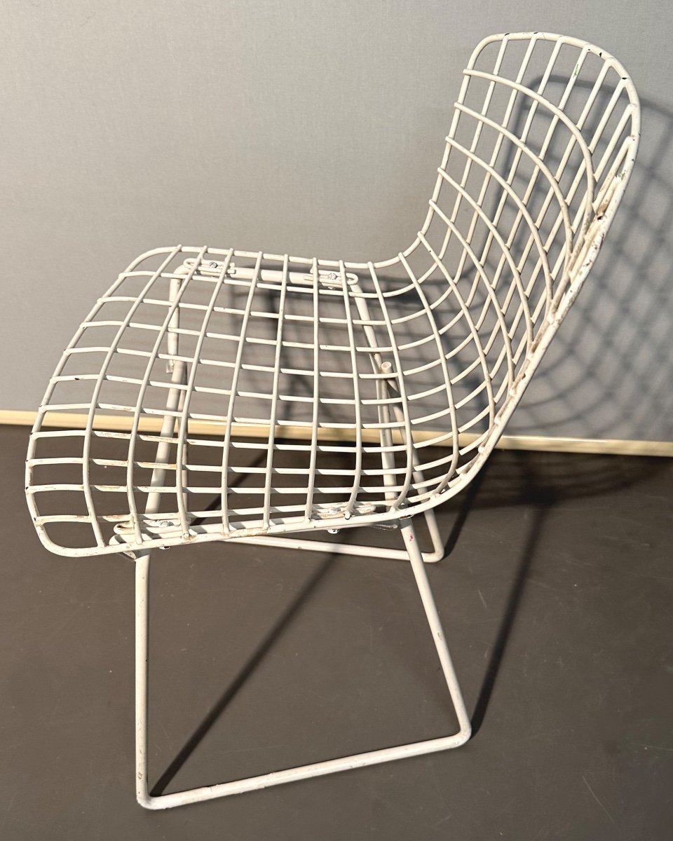 Harry BERTOIA 1915-1948 RARE Chaise enfant blanche WIRE édition KNOLL vers 1960 Blanc-photo-4