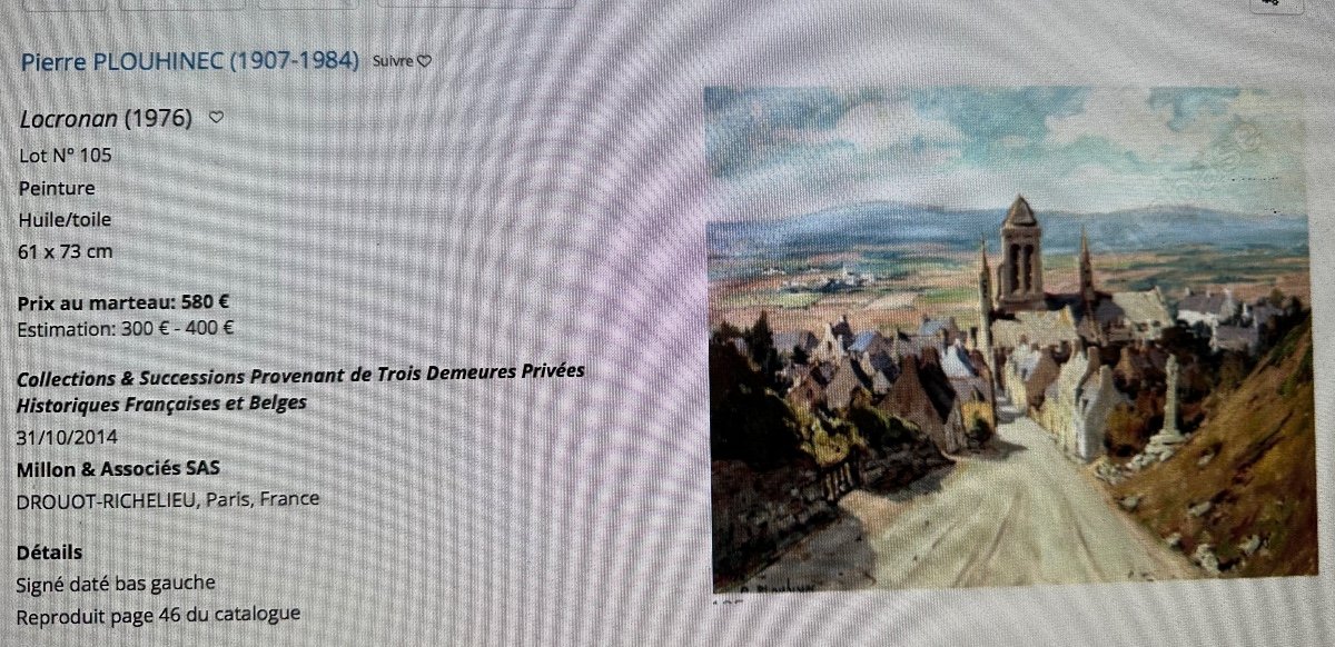 Pierre Plouhinec 1907-1984 Large Oil Forgiveness In Brittany Treminou Pont l'Abbé Exhibition 1961 Finistere-photo-7