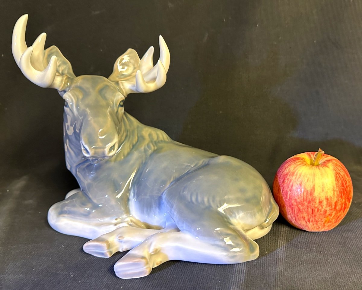 Grand Moose Royal Copenhagen 25 Cm Porcelain Design Knudsen Kyhn Bing Grondahl Copenhagen Denmark-photo-2