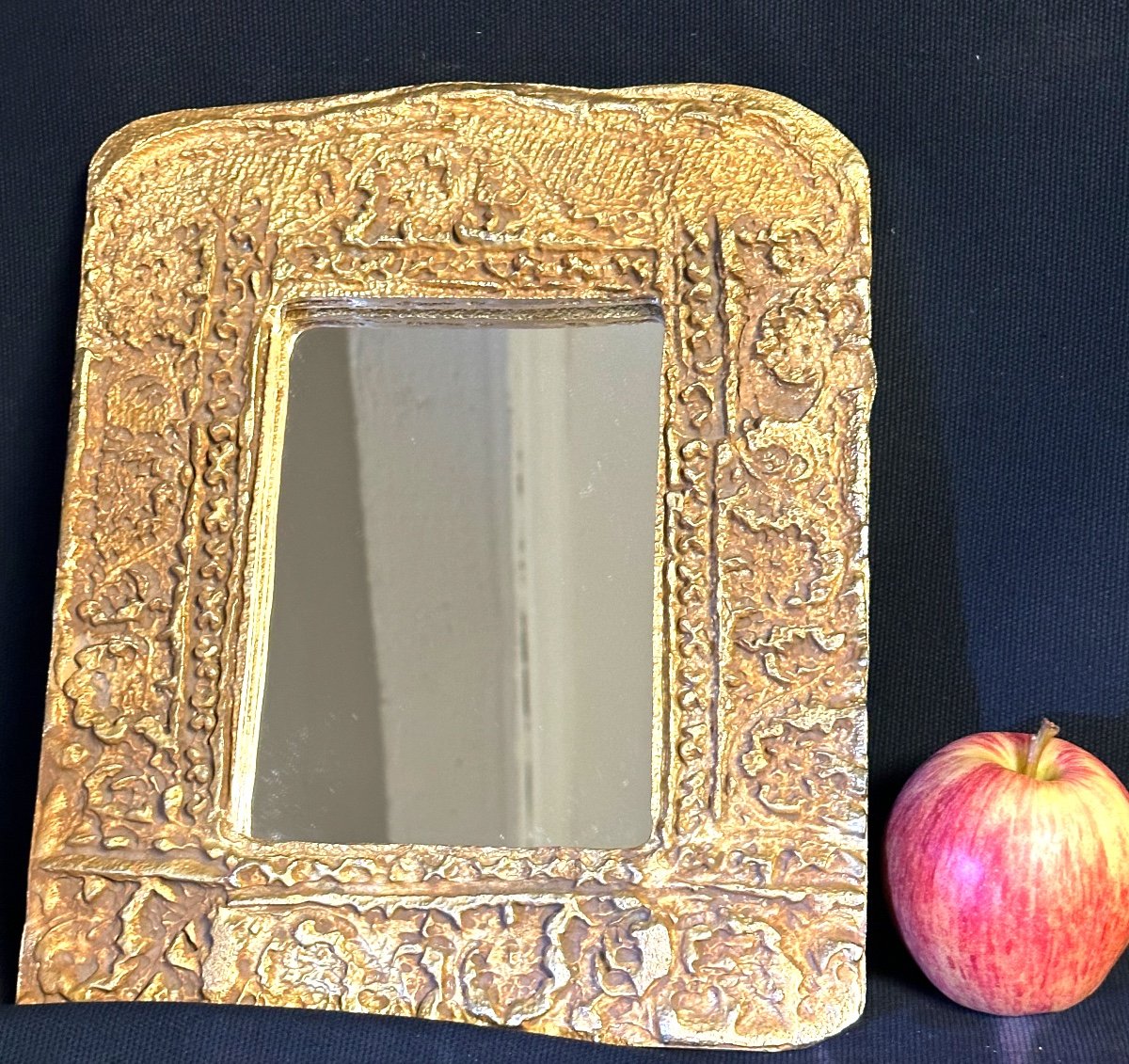 Pierre Casenove 1943 Rare Gilt Bronze Mirror Fondica Design-photo-2