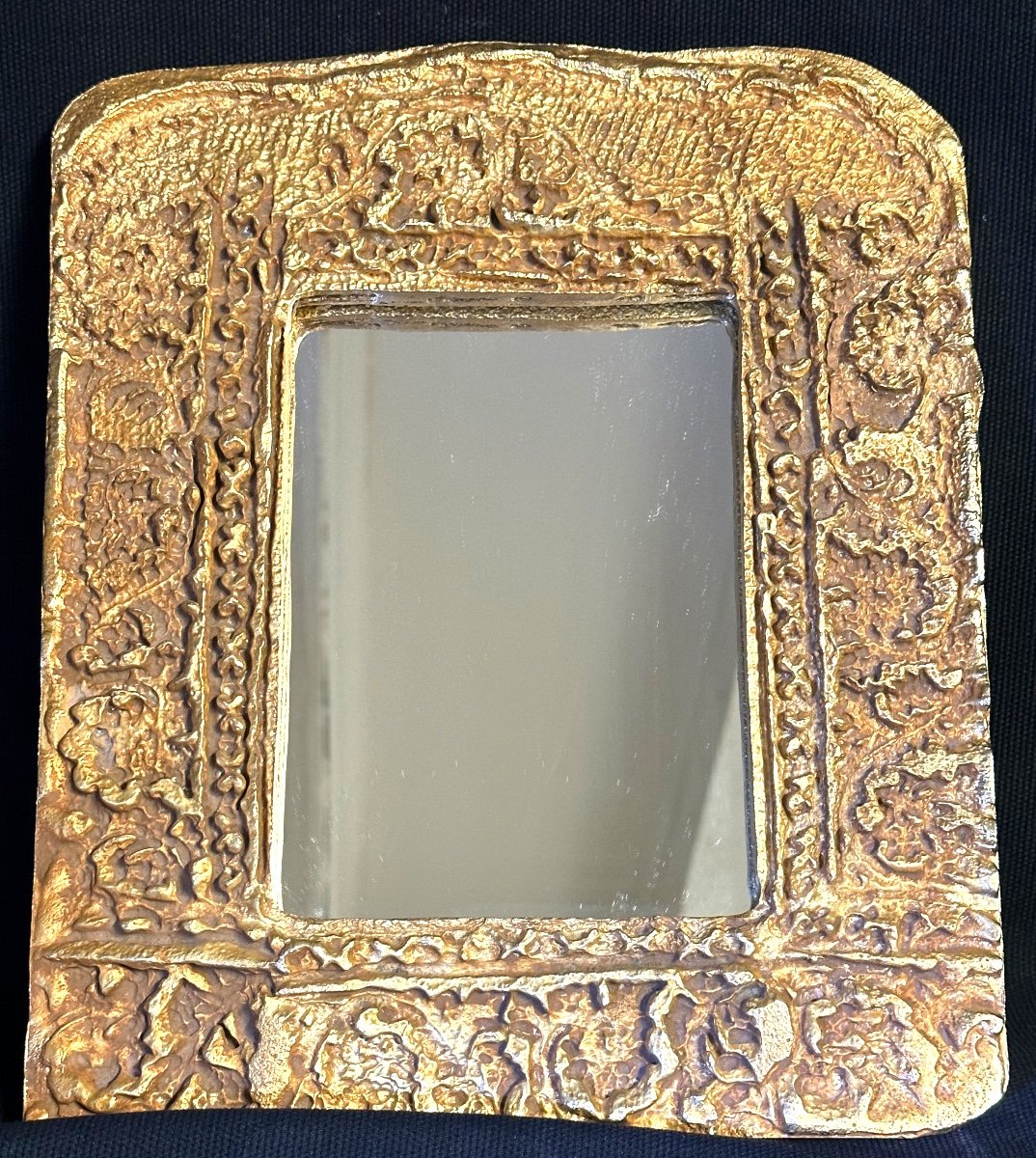 Pierre Casenove 1943 Rare Gilt Bronze Mirror Fondica Design
