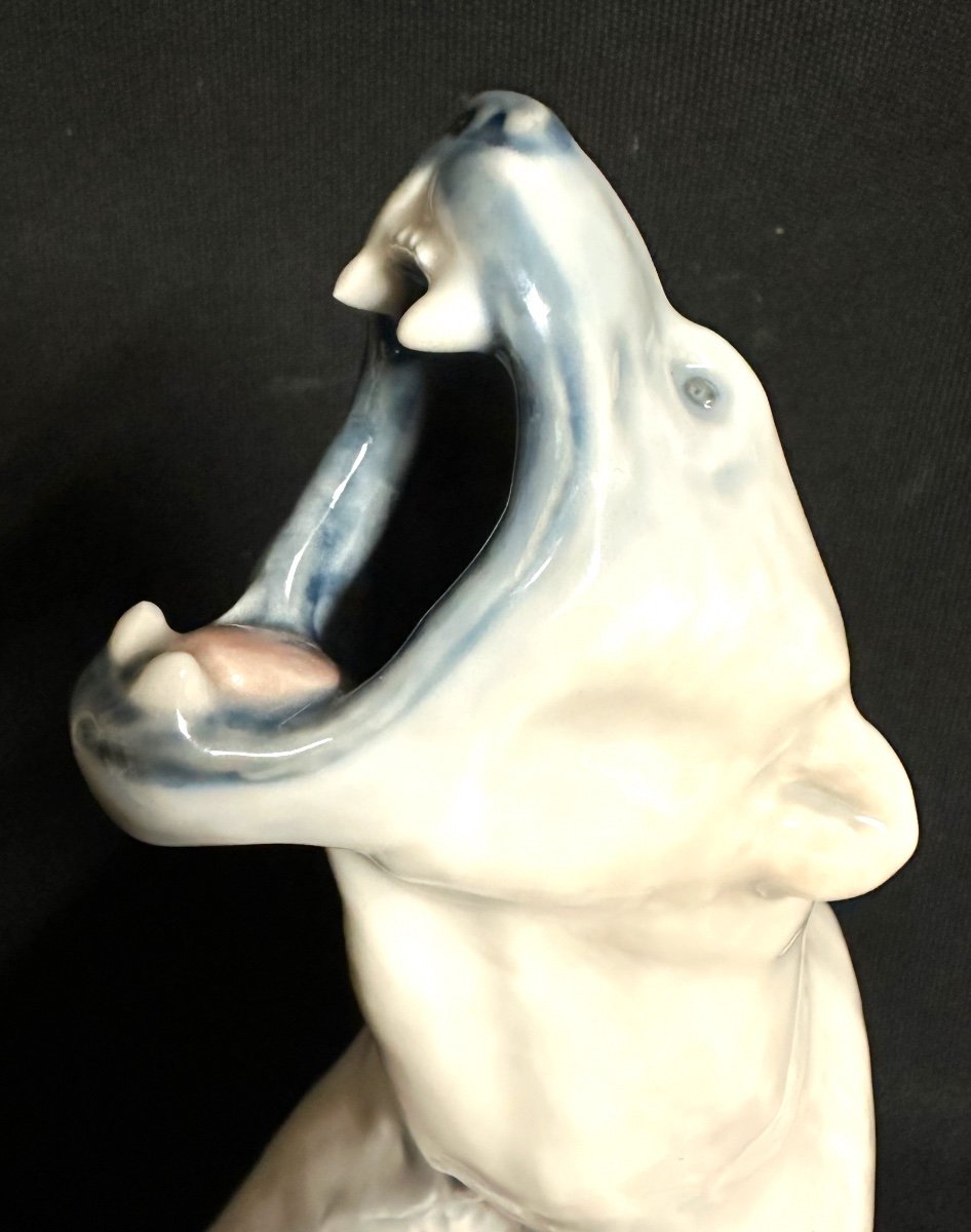 GRAND Ours polaire assis ROYAL COPENHAGEN 32cm porcelaine Denmark C.F. LIISBERG Copenhague Collection-photo-1