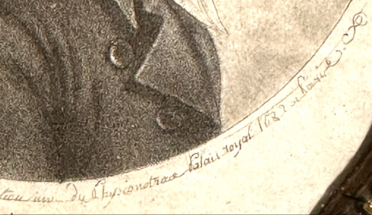 Etienne Bouchardy ( -1840) Rare Physionotrace Homme de profil dans son cadre en laiton Chretien-photo-5