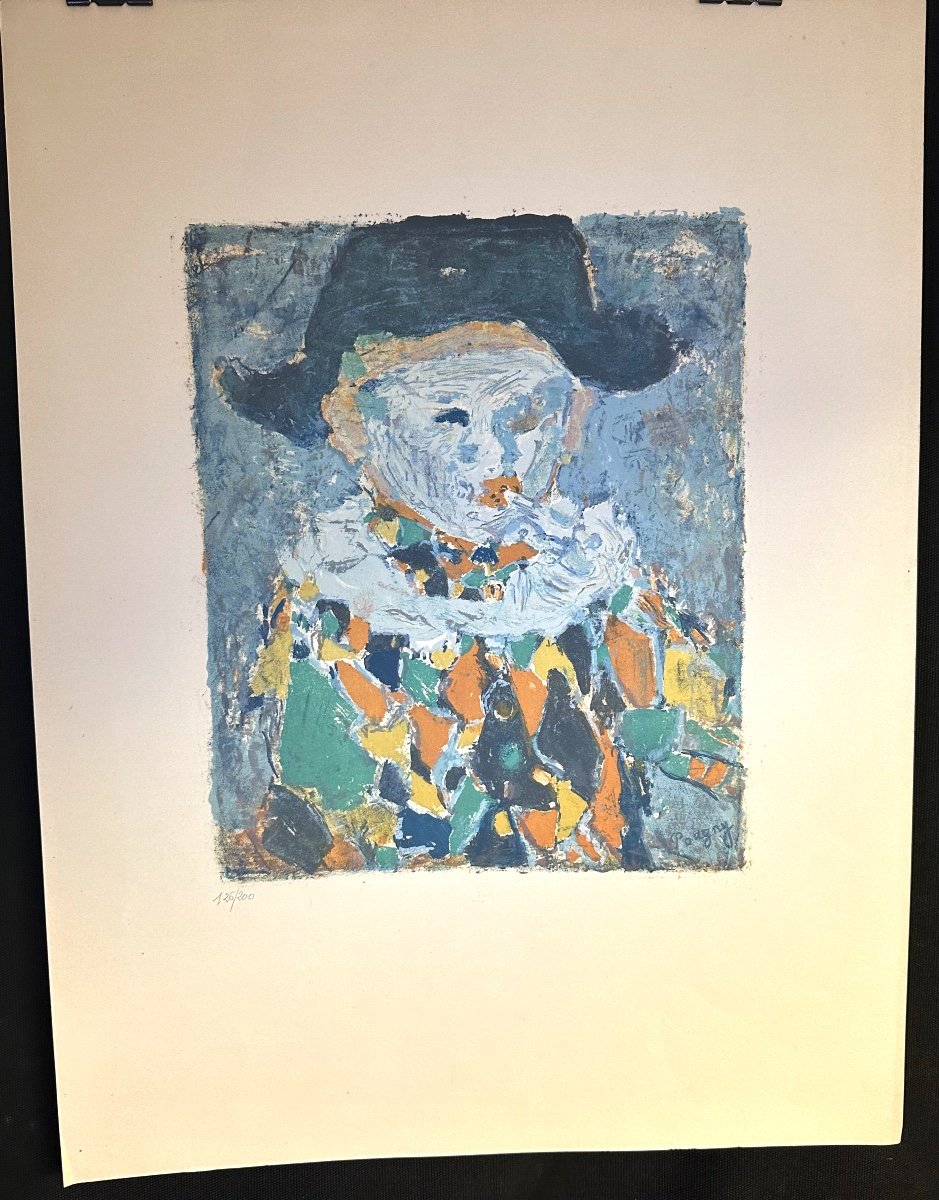 Ivan POUGNY 1892-1956 Arlequin lithographie couleurs russe Jean harlequin-photo-2
