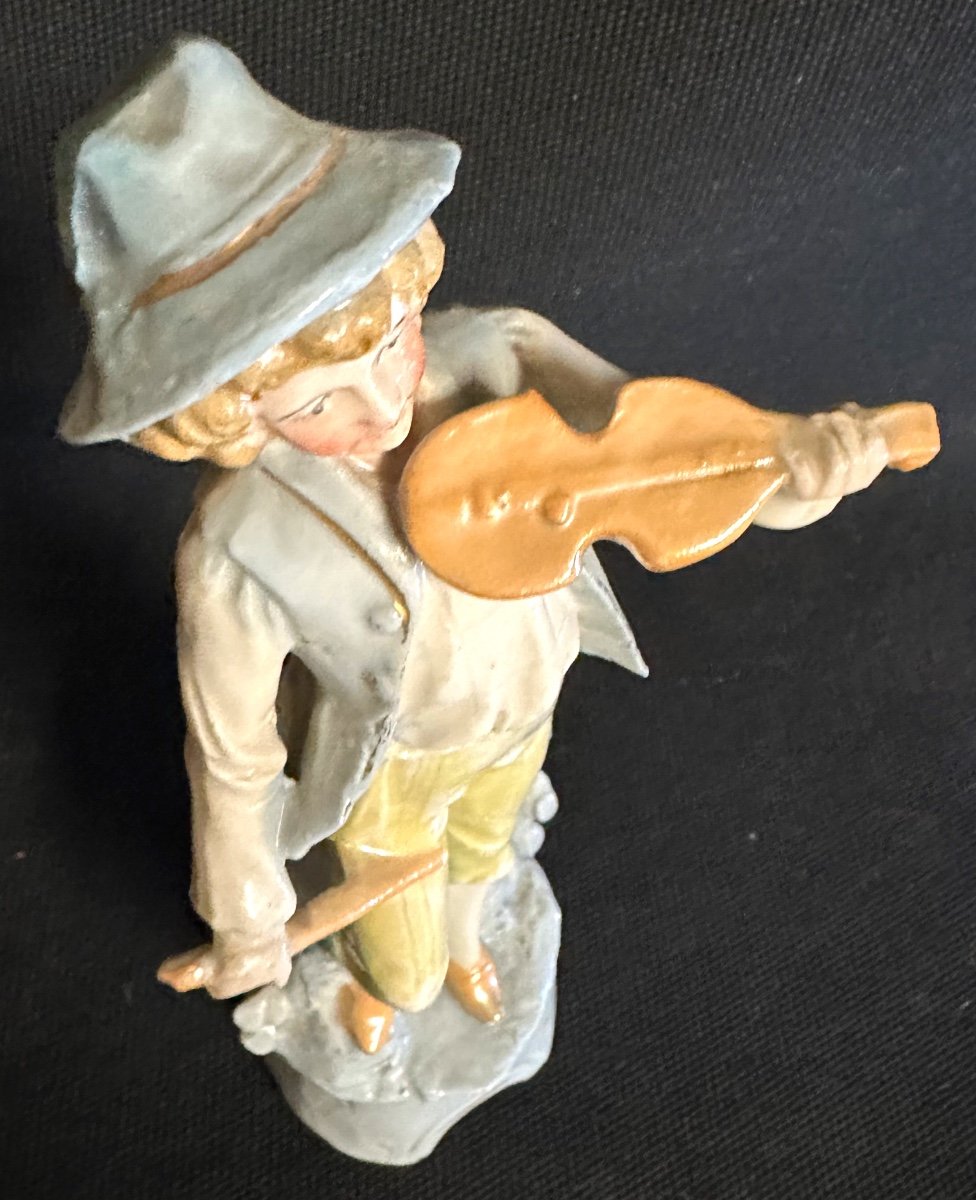 Jeune Violoniste Biscuit fin XIXe Violon Musique /2-photo-2