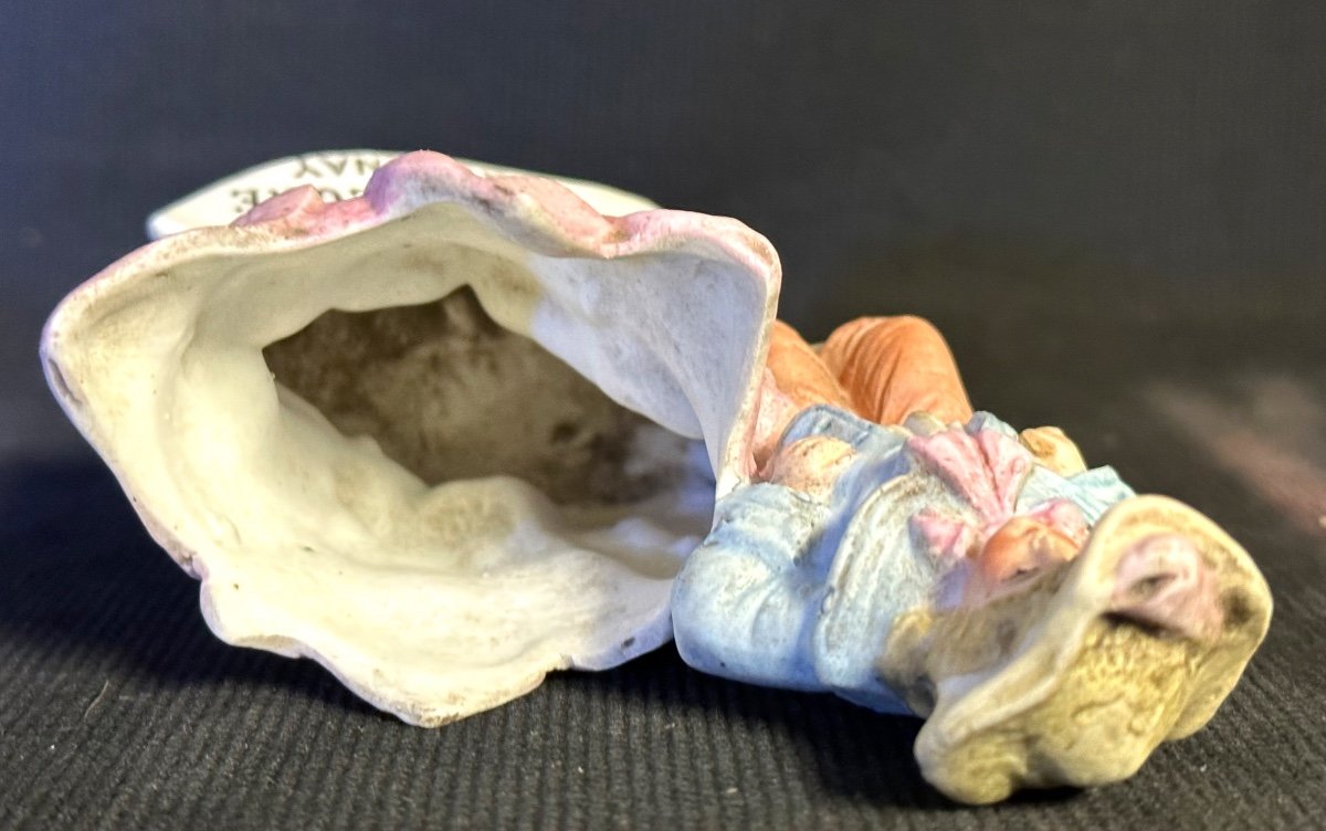 Rare Advertising Champagne De Rochegré Epernay Biscuit Late 19th Century Empty Pocket Flower Holder Pub Wine /8-photo-6