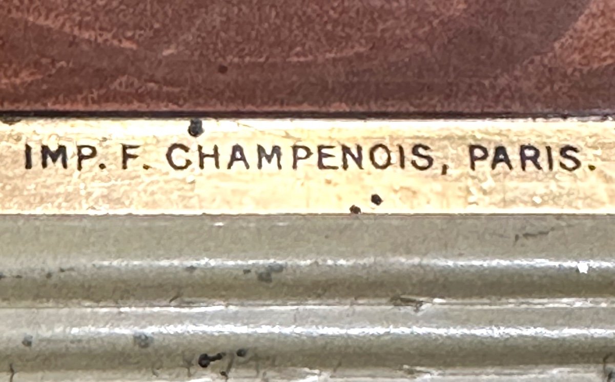Ancienne tole lithographiée Champagne Ch. GARDET Epernay Champenois vers 1900 Publicité pub Vin-photo-6