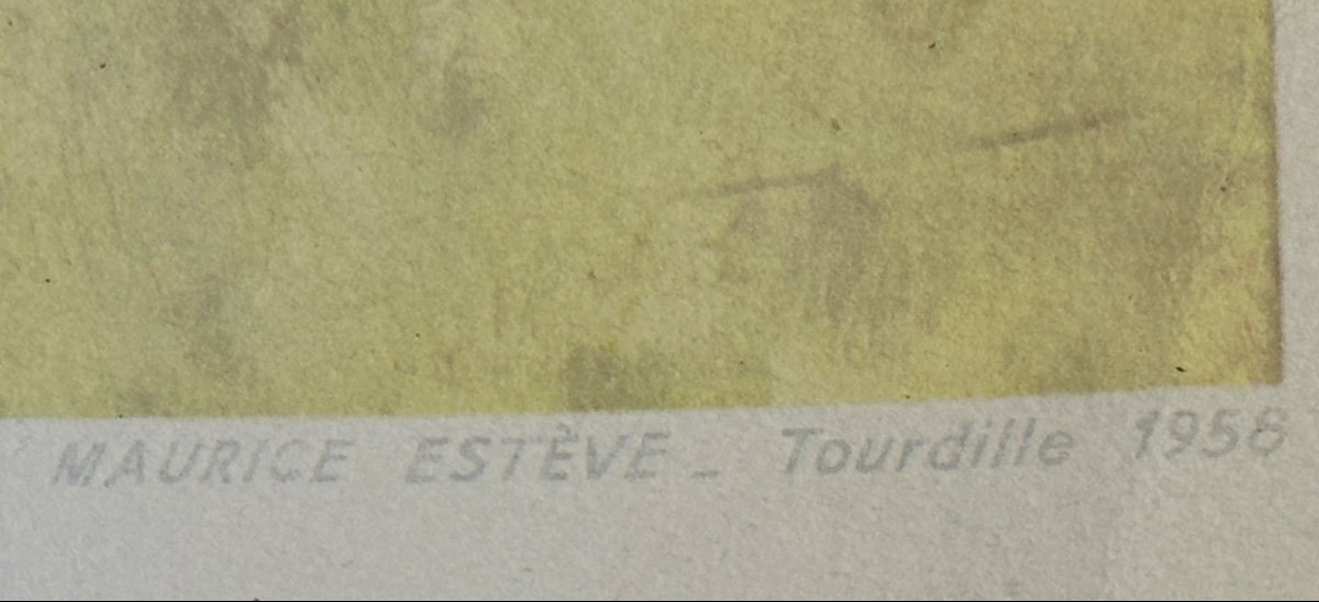 Maurice Esteve 1904-2001 After Large Color Lithograph Tourdille 1958 Estève In Very Good Condition-photo-4