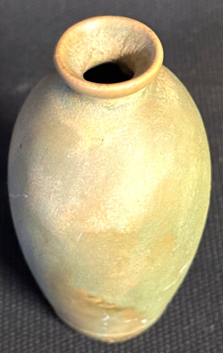 RARE vase miniature Joseph MOUGIN 8,8 cm en grès Nancy Frères céramique bijou -photo-2