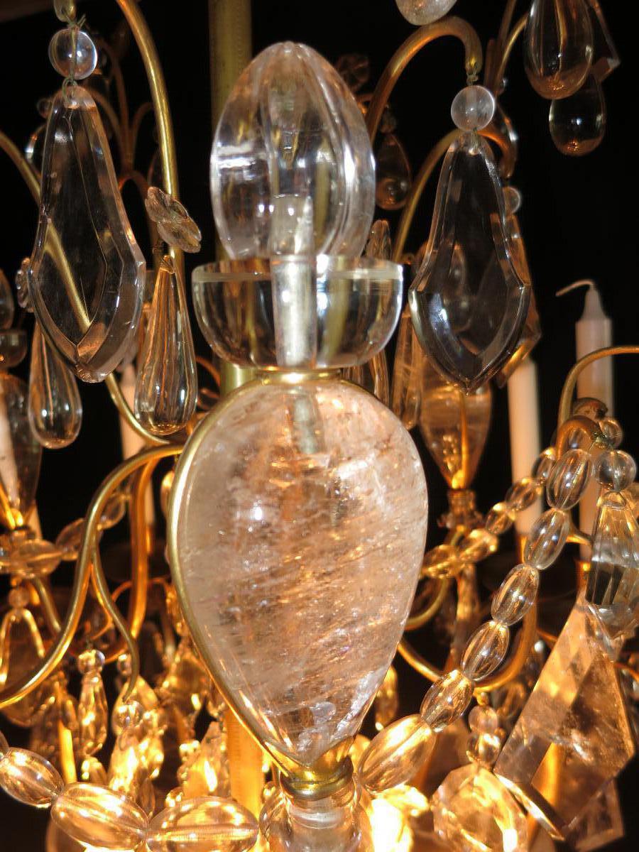 IMPORTANT LUSTRE XIXe CRISTAL DE ROCHE 12 Lumières Hauteur 100 Cm Tbe-photo-1