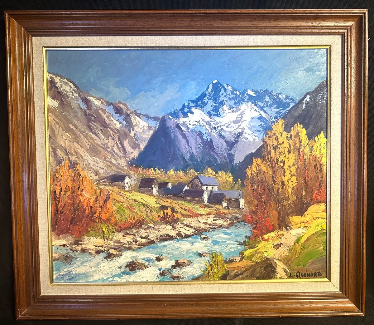 Lucien Quenard 1902-1995 Oil Le Veneon La Berarde Oisans Les Ecrins Alpes Montagne-photo-2