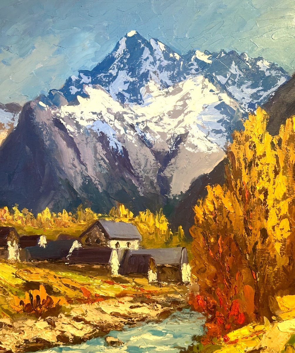 Lucien Quenard 1902-1995 Oil Le Veneon La Berarde Oisans Les Ecrins Alpes Montagne-photo-4