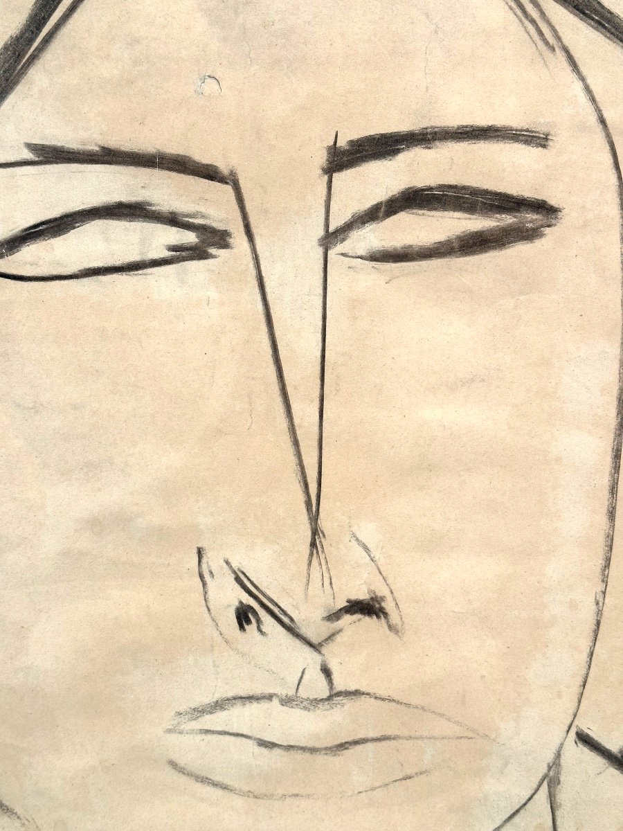 émile GILIOLI 1911-1977 Grand dessin Portrait de Babet signé-photo-3