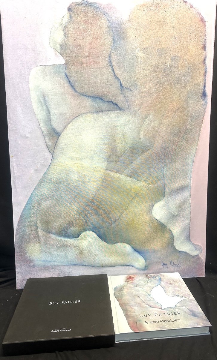 Guy PATRIER XXe Grande huile 110x78cm Sandra pied Fond d’atelier /96-photo-1