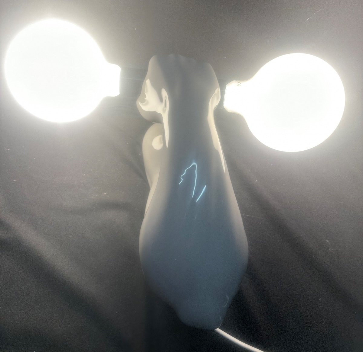 Jean Claude Peire 1943 Large Signed Dumbbell Wall Lamp In Ceramic Pop Art Man Sport Gay