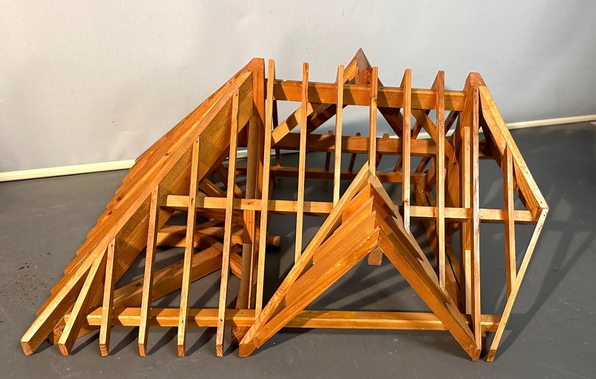 Large Wooden Frame Model Companion Sculpture Mastery 87cm-photo-4