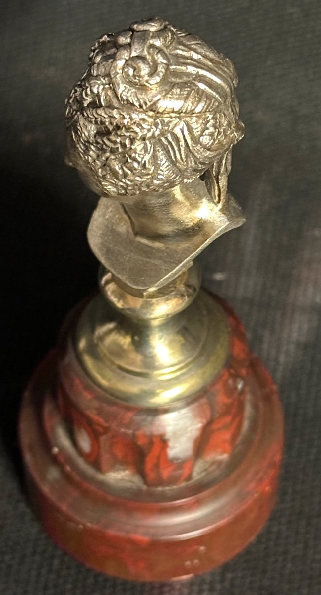 19th Century Bronze Diane De Poitiers On Its Royal Red Marble Base After Jean Goujon-photo-1