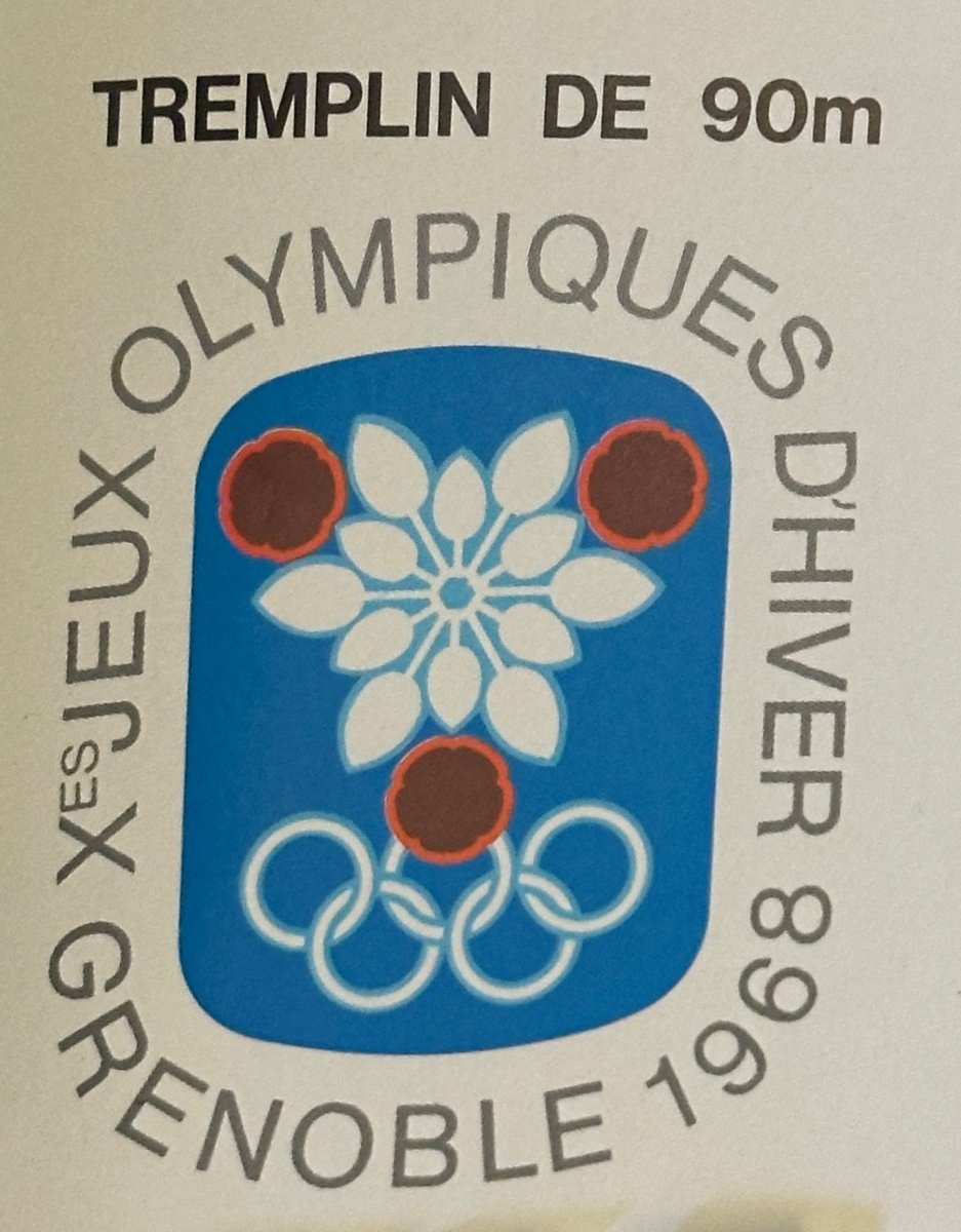 St Nizier Du Moucherotte Xth Olympic Winter Games Grenoble 1968 30x50cm In Very Good Condition Jump Vercors Alps-photo-2