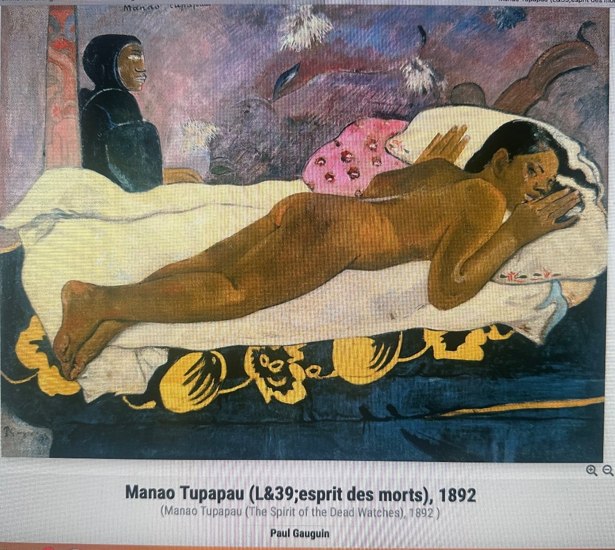 Henriette Deloras 1901-1941 Rare Large Pastel Nude Woman With Flower Reading Homage To Gauguin-photo-4