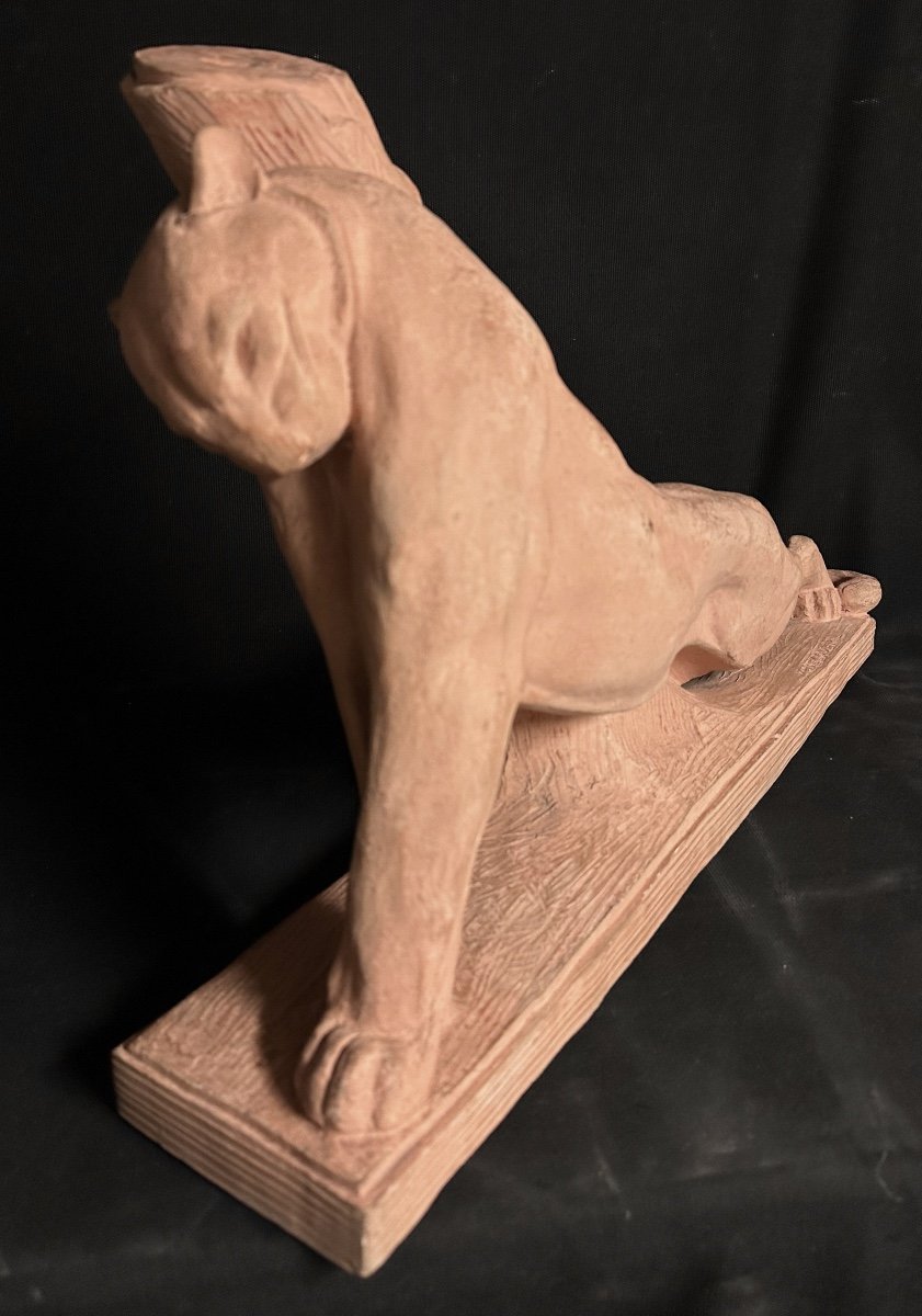 André Vincent Becquerel Important Sculpture 60cm Panther 1930 Art Deco-photo-3