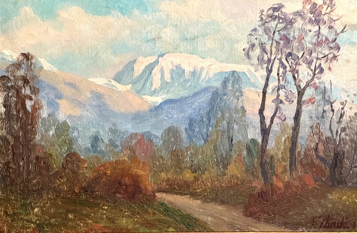 Florent CHADE 1896-1985 Huile Paysage de montagne Alpes Chadé Grenoble-photo-2