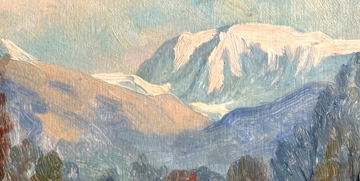 Florent CHADE 1896-1985 Huile Paysage de montagne Alpes Chadé Grenoble-photo-3