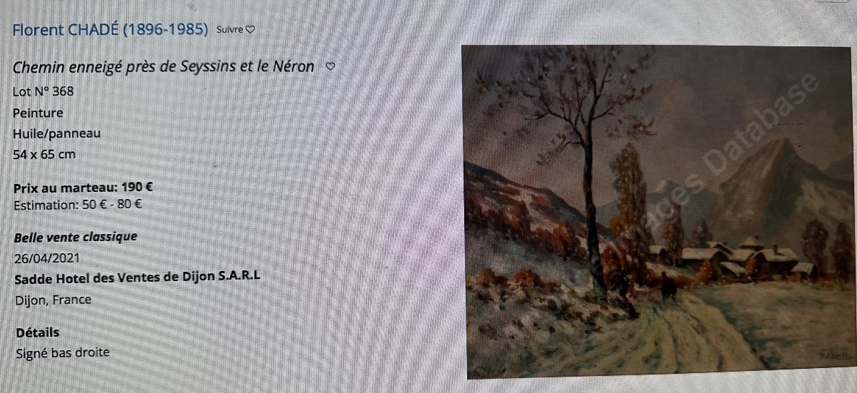 Florent CHADE 1896-1985 Huile Paysage de montagne Alpes Chadé Grenoble-photo-6