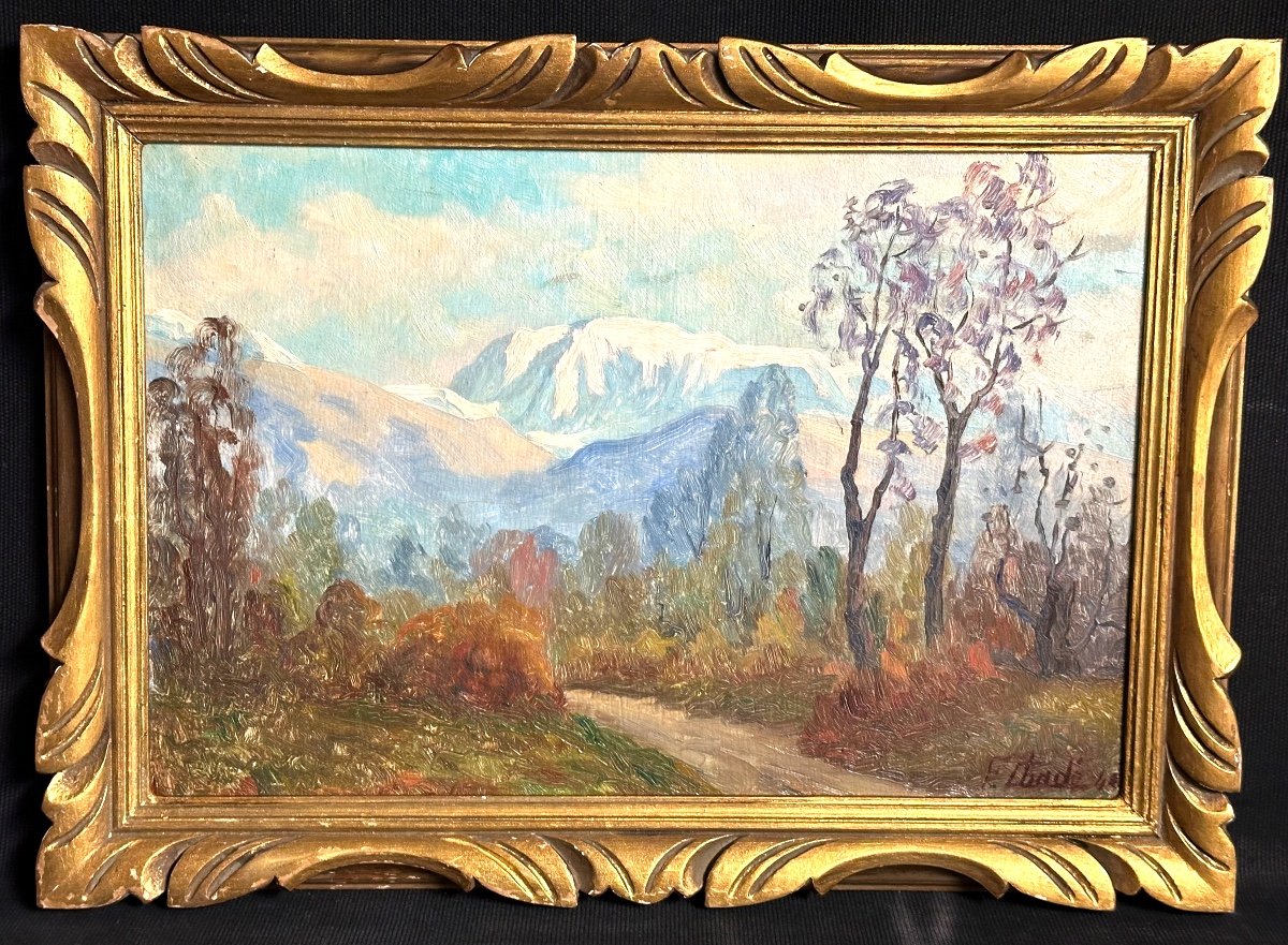 Florent CHADE 1896-1985 Huile Paysage de montagne Alpes Chadé Grenoble