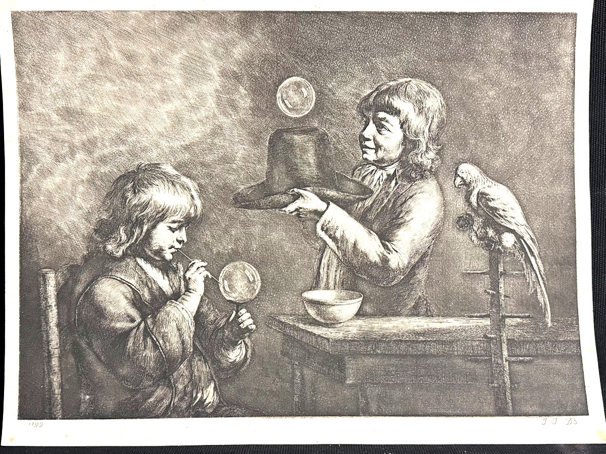 Soap Bubbles 1799 Jean Jacques De Boissieu Lyon 1736-1810 Seine Stamp Colportage -photo-2