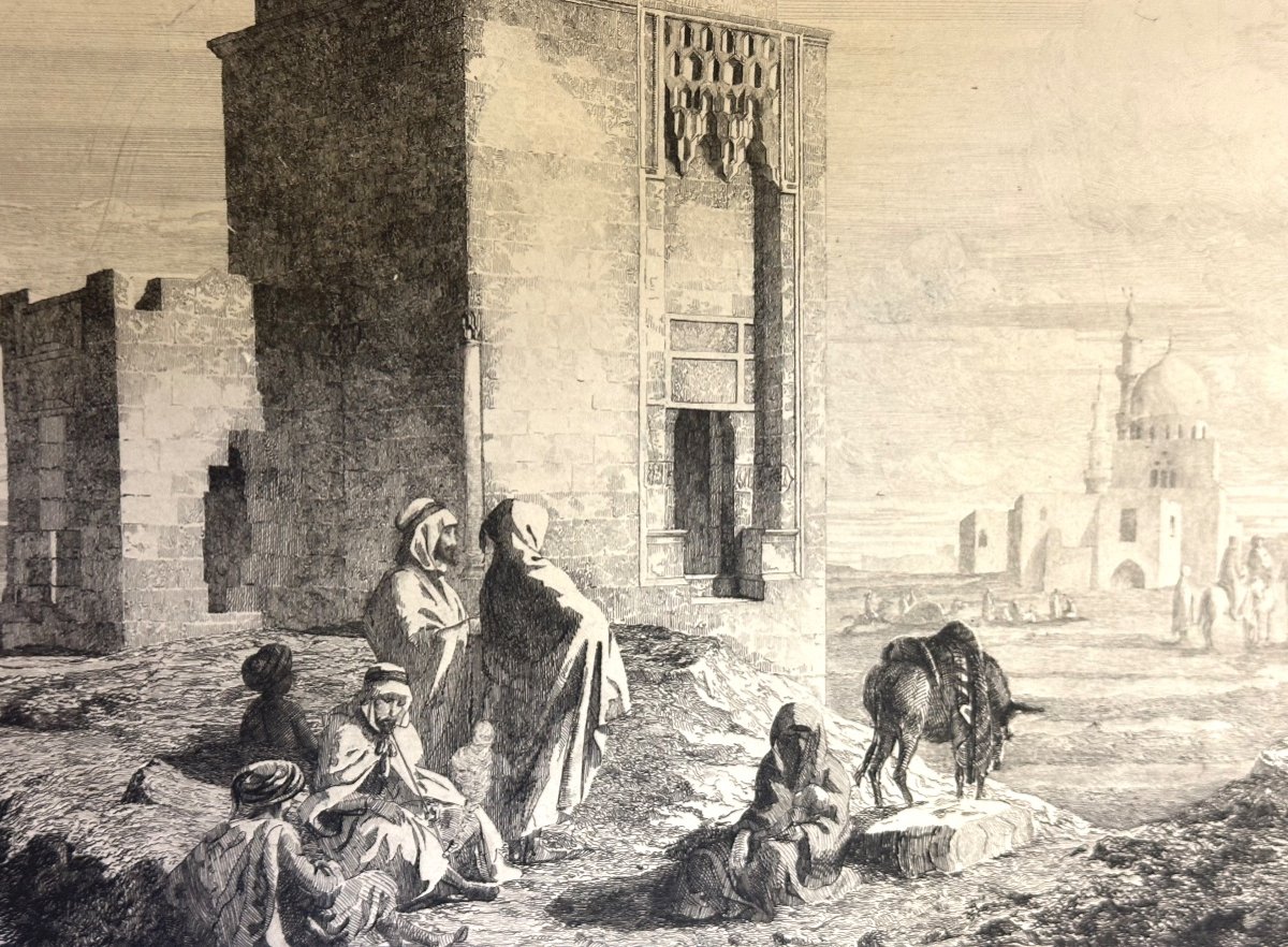 Gabriel Toudouze 1811-1854 Etching Road Cairo Suez Egyptian Tomb Chalcography Louvre /3-photo-3