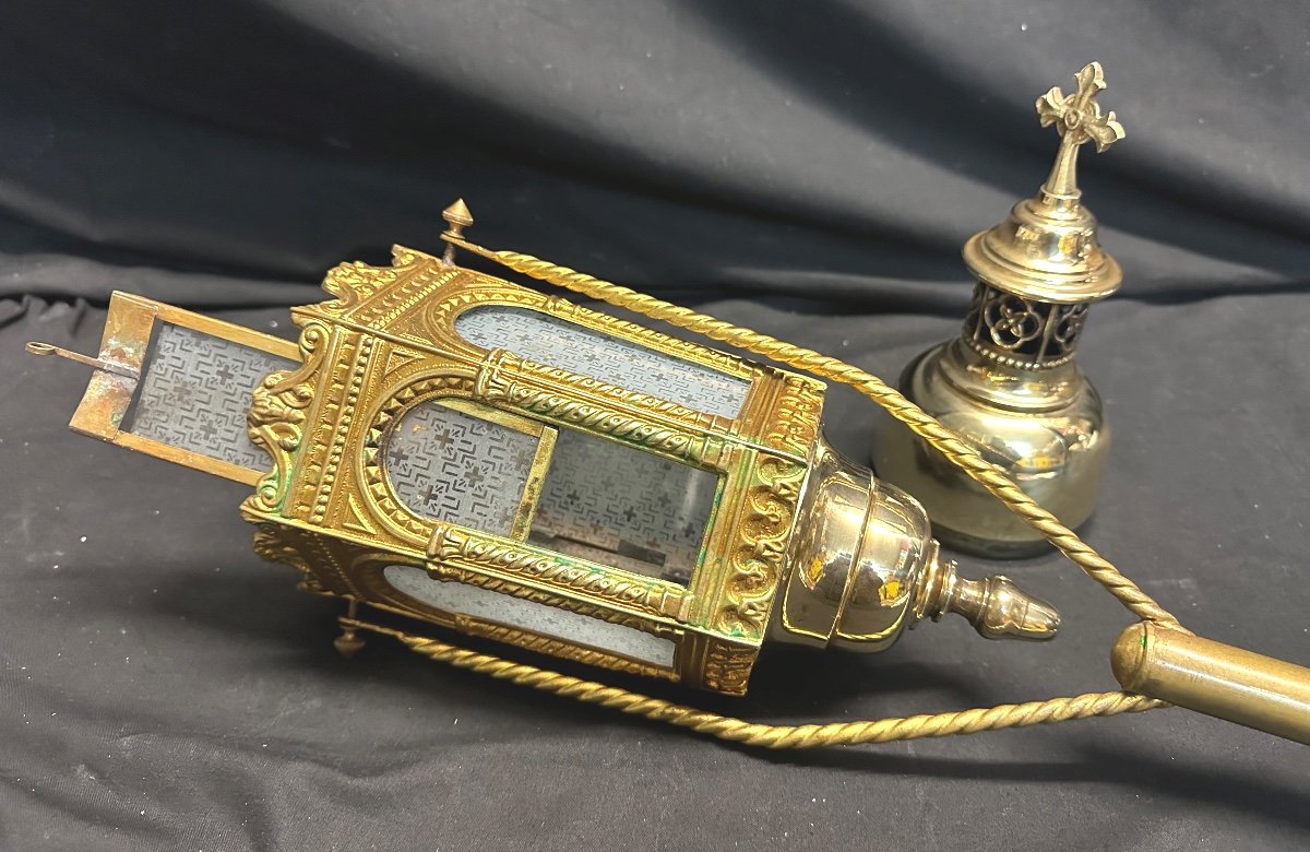 Rare Pair Of 19th Century Procession Lanterns Completed And In Very Good Original Condition-photo-3