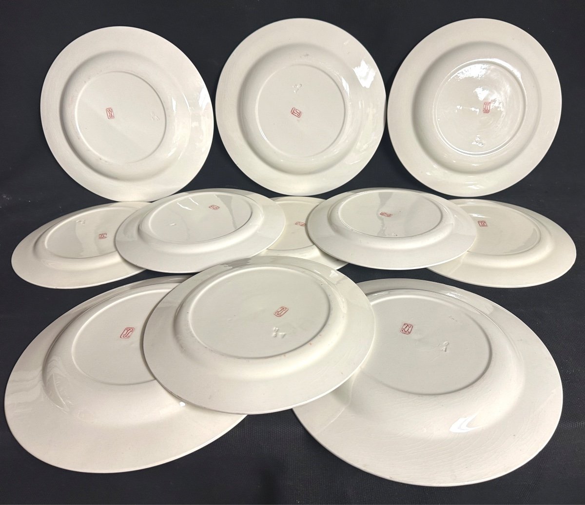 Jean Luce 1885-1964 Part Of Art Deco Table Service 11 Plates In Very Good Condition -photo-4