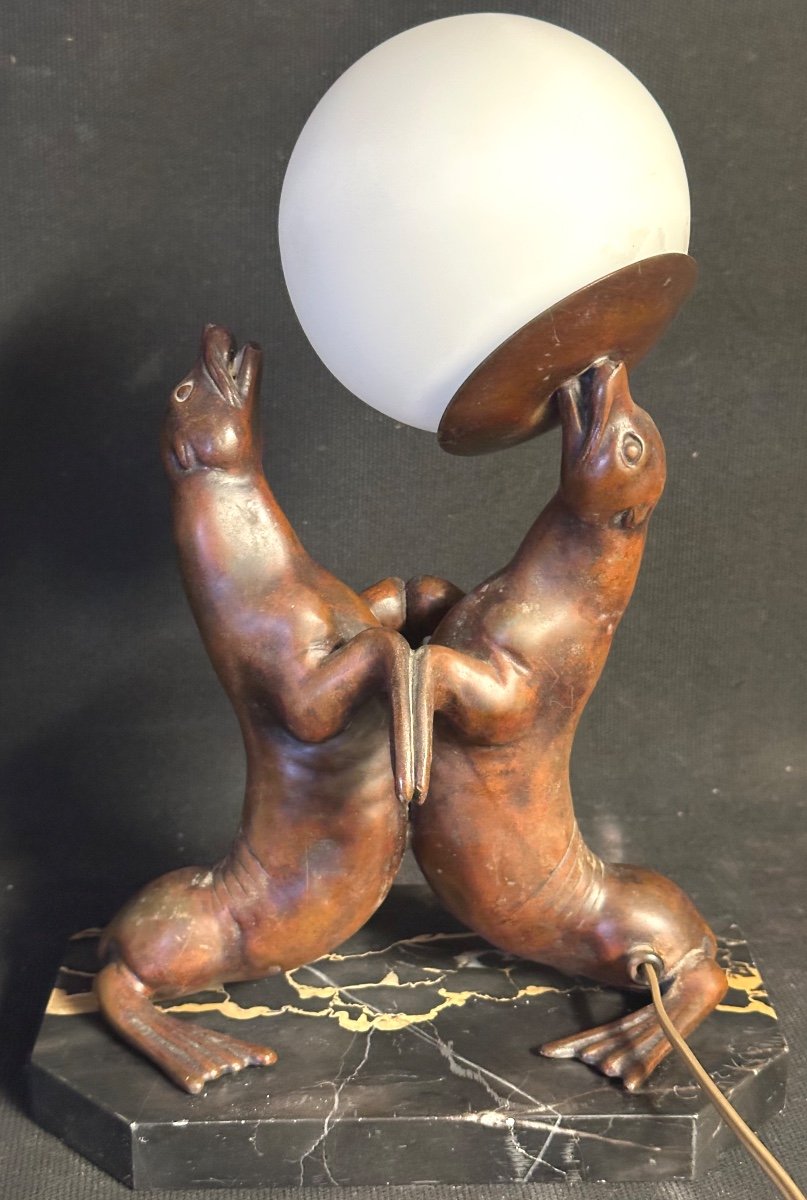 Louis Albert Carvin 1875-1951 Art Deco Lamp-photo-2