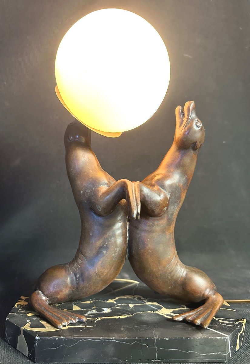 Louis Albert Carvin 1875-1951 Art Deco Lamp-photo-1