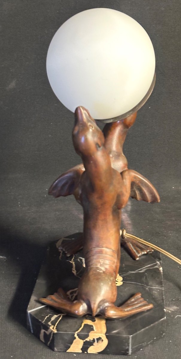 Louis Albert Carvin 1875-1951 Art Deco Lamp-photo-2