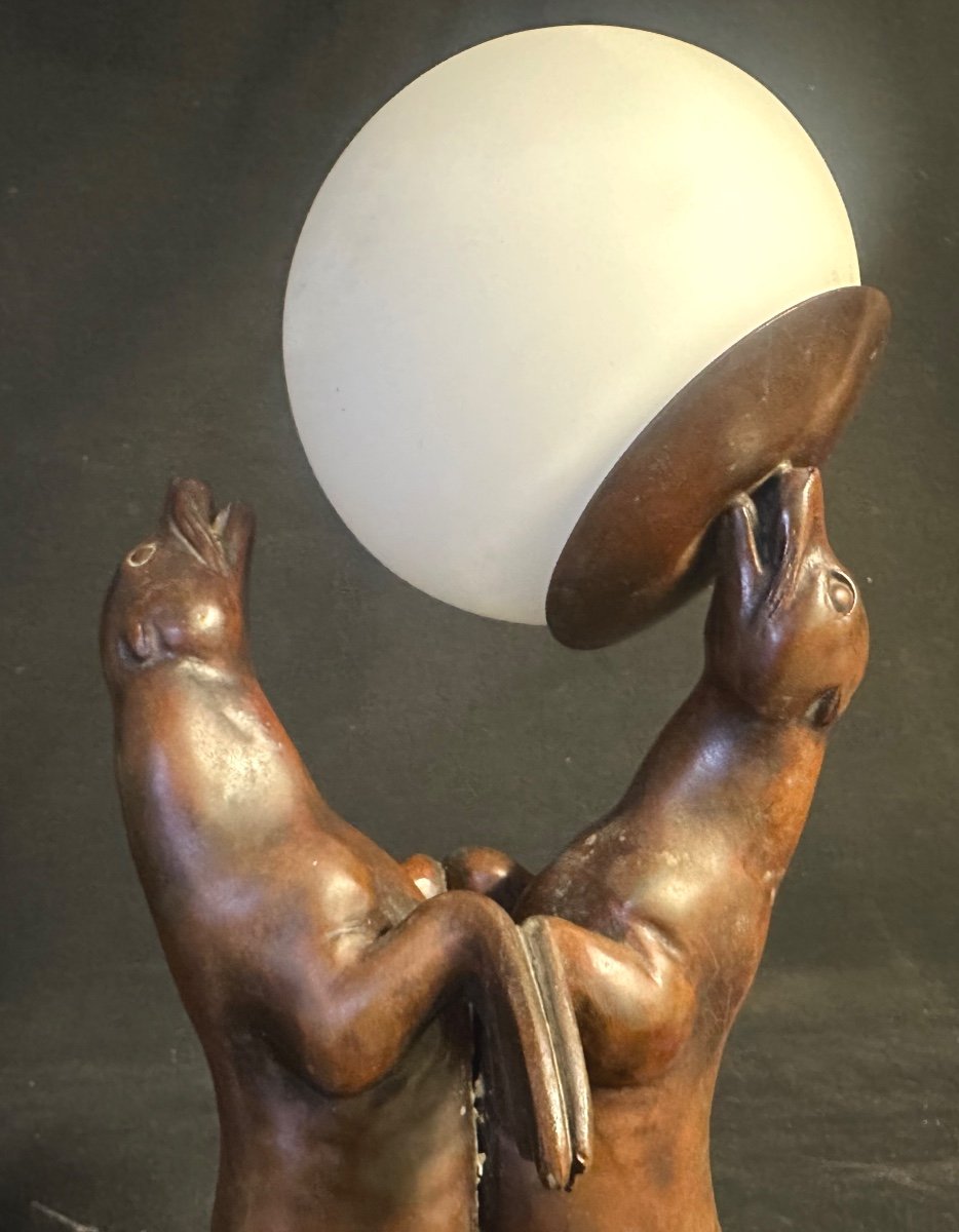 Louis Albert Carvin 1875-1951 Art Deco Lamp-photo-4