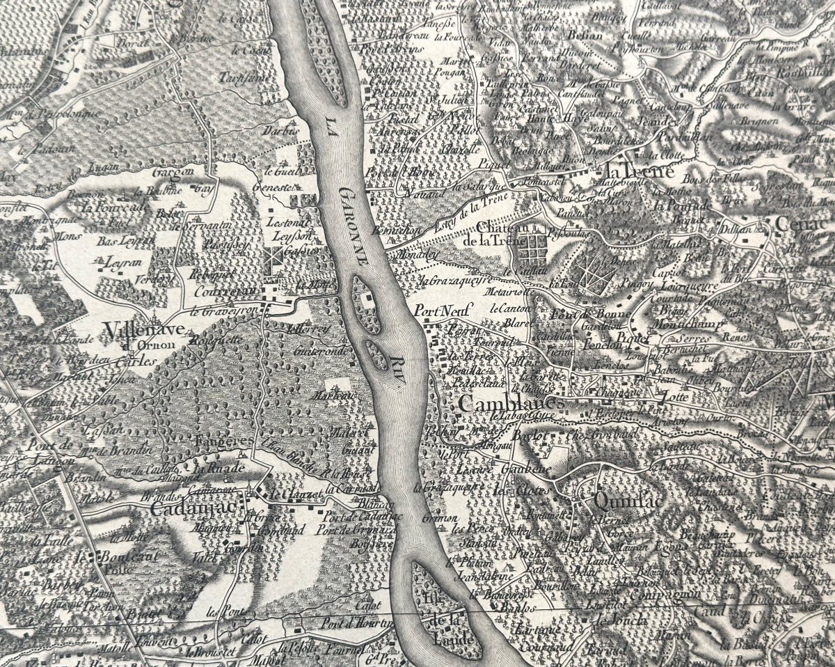 Old Lithographic Map Guyenne En Gironde Aquitaine Bordeaux Périgord 73x104 Cm-photo-3
